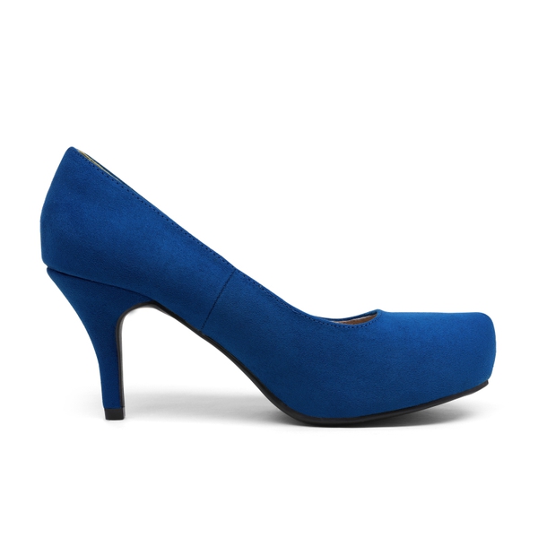 Classic Closed Toe 3 Inch Heels Pumps - ROYAL BLUE - 1